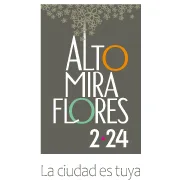 Logo del proyecto Alto Miraflores 2.24, donde se aprecian flores y la frase: la ciudad es tuya. al oeste de Cali